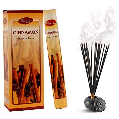 AROMATIKA - Varillas de incienso con canela natural, 6 paquetes de 120 varillas
