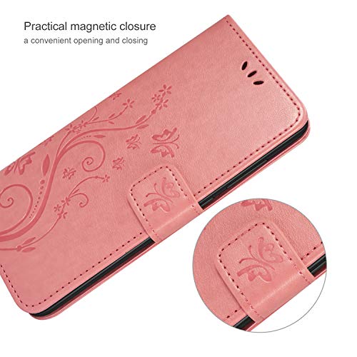AROYI Funda Xiaomi Redmi 9 & Protector de Pantalla, Relieve Dibujo Carcasa de Tipo Libro Soporte Plegable Ranuras para Tarjetas Magnético Ultra-Delgado Carcasa Case para Xiaomi Redmi 9 (Rosado)