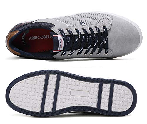 ARRIGO BELLO Zapatos Hombre Vestir Casual Zapatillas Deportivas Running Sneakers Corriendo Transpirable Tamaño 40-46 (44 EU, Gris)
