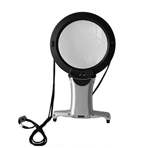 ARSUK Lupas, LED encendido Cuello y escritorio Lupa con soporte para lectura, costura, hobby, joyería, reparación de punto de cruz, manualidades de arte (Lupa de cuello y escritorio)