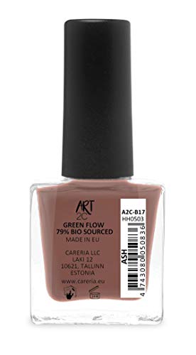 Art 2C - Esmalte de uñas puro con fórmula 85 % ecológica y vegana, 24 colores, 9 ml, color: Ash (17)