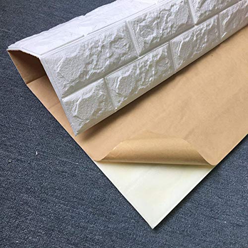 Art3d - Paneles de pared 3D para decoración de paredes interiores, 77 x 70 cm, diseño de ladrillo blanco (12 unidades)