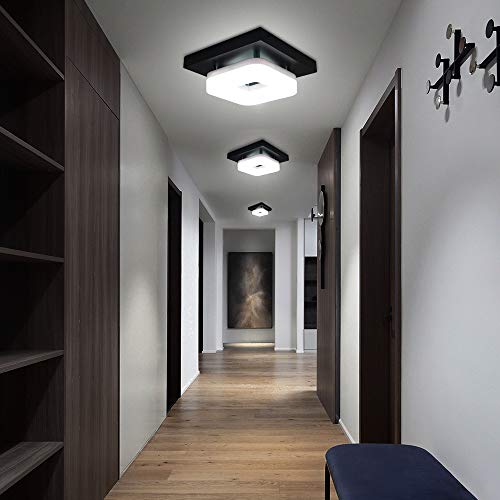 Artpad 12W llevó la luz de techo, instale fácilmente la lámpara brillante del soporte de la superficie de la plaza negra para el cuarto de baño del comedor y la luz blanca de la oficina