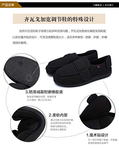 Artritis Edema Zapatos hinchados,Zapatillas ortopédicas Ultra Anchas para diabéticos, Zapatillas Ajustables al Tacto Lavables-Rojo más Terciopelo_41EU