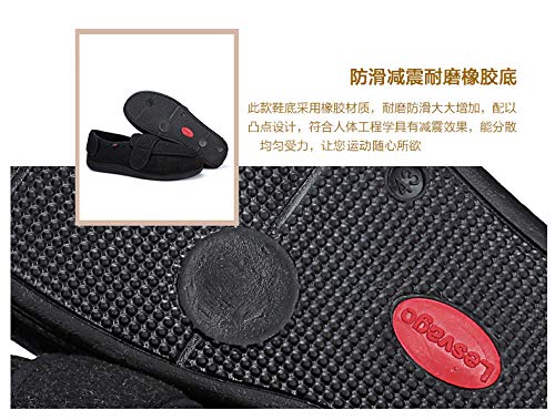 Artritis Edema Zapatos hinchados,Zapatillas ortopédicas Ultra Anchas para diabéticos, Zapatillas Ajustables al Tacto Lavables-Rojo más Terciopelo_41EU