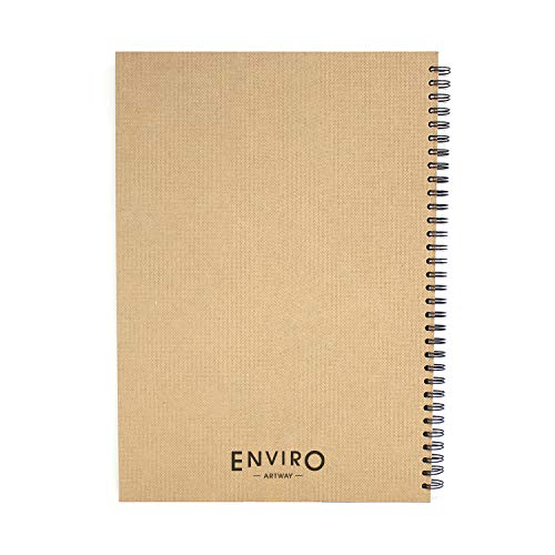 Artway Enviro - Bloc encuadernado con gusanillo - Papel cartridge 100% reciclado - Tapas de aglomerado - 170 gsm - 35 hojas - 1 x Retrato A3