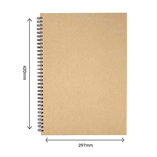 Artway Enviro - Bloc encuadernado con gusanillo - Papel cartridge 100% reciclado - Tapas de aglomerado - 170 gsm - 35 hojas - 1 x Retrato A3