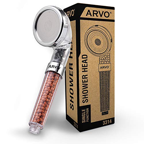 ARVO Función de modo único del cabezal de ducha, filtro portátil de cabezal de ducha iónico con baja presión de agua y ahorro de agua