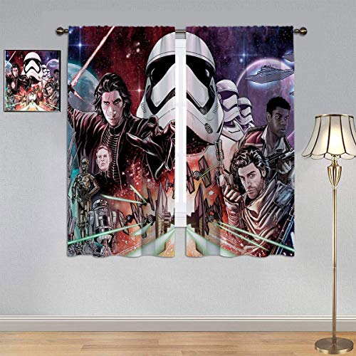ARYAGO - Cortinas personalizadas, diseño de Star Wars, el auge de Skywalker, cortina para barra de dormitorio, sala de estar, 42 x 72 pulgadas