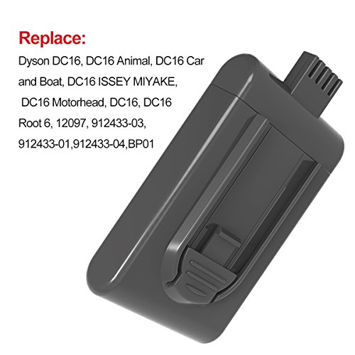 ARyee 3000mAh 21.6V DC16 Batería para Dyson DC16 DC12 DC16 Animal/Root-6 Aspirador inalámbrico de Mano, Apto para Dyson 12097 912433-01 912433-03 912433-04 BP01
