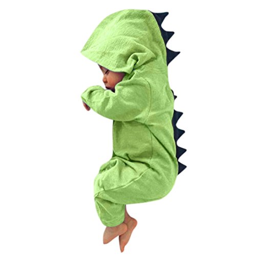 ASHOP Ropa Bebe Monos para Unisex Bebé Niñas Niños Liquidación Dinosaurio Hooded Mameluco Ropa Pijama Trajes de niños (Verde, 3 Meses)