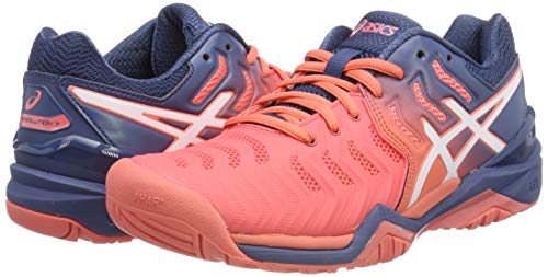 Asics Gel-Resolution 7, Zapatillas de Tenis para Mujer, Rojo (Papaya/White 701), 42 EU