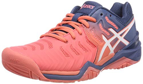 Asics Gel-Resolution 7, Zapatillas de Tenis para Mujer, Rojo (Papaya/White 701), 42 EU