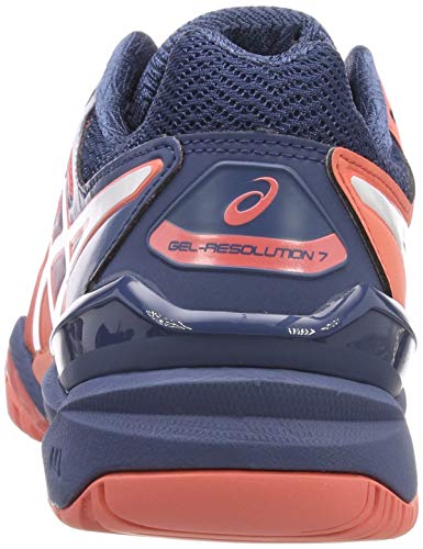 Asics Gel-Resolution 7, Zapatillas de Tenis para Mujer, Rojo (Papaya/White 701), 42 EU