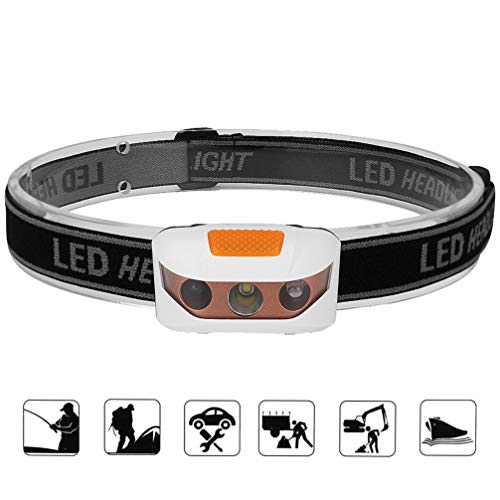 Asolym Faros LED Mini Sensor infrarrojo portátil Faros Luces al Aire Libre iluminación para Acampar Luces de Pesca nocturna2 Tipos de Modo de Interruptor 3 Tipos de Modo de iluminación