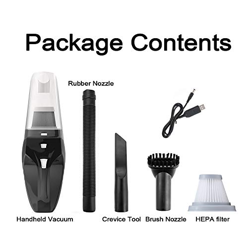 Aspirador De Mano Sin Cable 7,4 V 4500Pa Aspirador Inalámbrico Portatil Seco Y Húmedo para Sólidos Y Líquidos. Tecnología Ciclónica. Accesorios para Casa Y Coche. Autonomía De 20 Minutos.