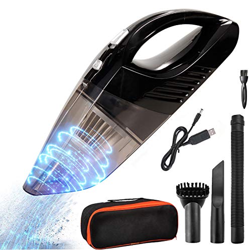 Aspirador De Mano Sin Cable Potente Aspiradora Inalámbrico De 4500PA Batería De 2000Mah, Filtro Acero Inoxidable para Hogar Y Coche, Seco Y Húmedo, 300Ml Depósito