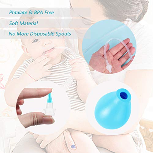 Aspirador Nasal Bebes, Alivio de la Congestión Nasal, Limpiador Manual Para Moco de Nasal Con Caja Higiénica, Reutilizable para Recién Bebes y Ninos, Azul