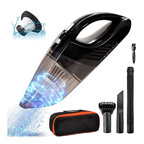 Aspiradora de Mano Sin Cable 4500pA Aspirador Inalámbrico Portatil Seco y Húmedo 120W 2000mAh y Filtro HEPA Mejorado para Coches, Sofas, Pelos Mascotas, Casa, AutomóVil