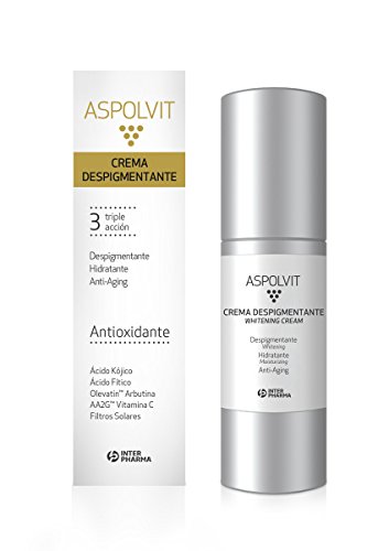 ASPOLVIT – Crema despigmentante y antioxidante facial con vitaminas, aloe vera y ácido cítrico. Elimina las manchas de la cara – 30 ml