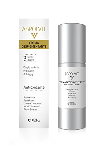 ASPOLVIT – Crema despigmentante y antioxidante facial con vitaminas, aloe vera y ácido cítrico. Elimina las manchas de la cara – 30 ml