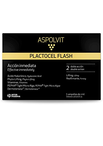 ASPOLVIT – FLASH Ampollas antiedad reafirmantes. Efecto lifting de acción inmediata con ácido hialurónico y vitaminas – 5 ampollas de 2 ml