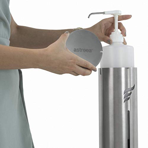 ASTREEA Dispensador de desinfectante de manos de acero quirúrgico con pedal, sin contacto