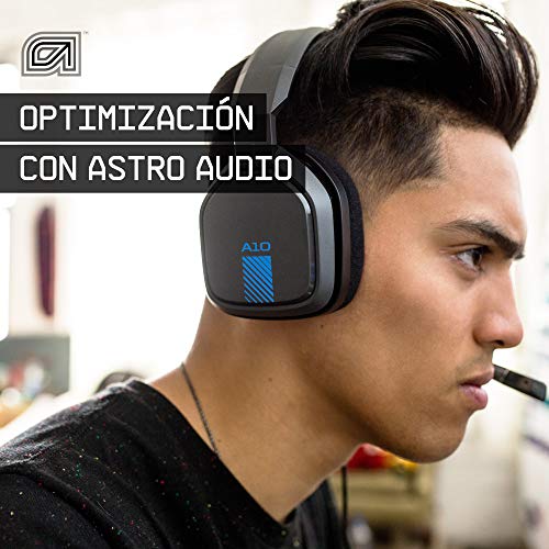 ASTRO Gaming A10 Auriculares alámbricos, ligeros y resistentes, ASTRO Audio, Dolby ATMOS, clavija de 3.5 mm, para Xbox Series X|S, Xbox One, PS5, PS4, Switch, PC, Mac, móvil, Color Negro/Azul