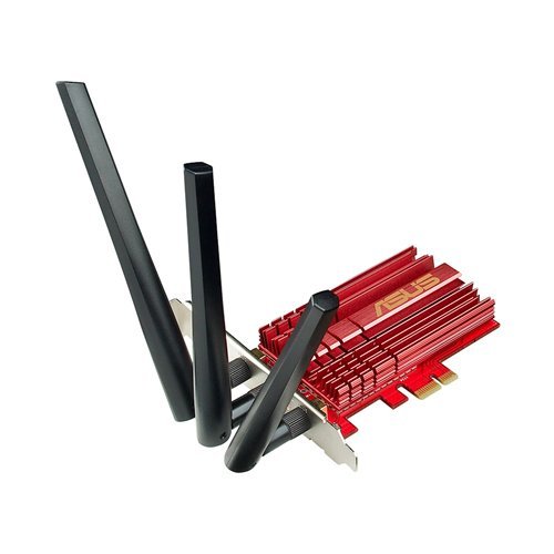 ASUS PCE-AC68 - Tarjeta de red (WiFi AC1900 PCI-E, doble banda, 3T3R, base externa con antenas)