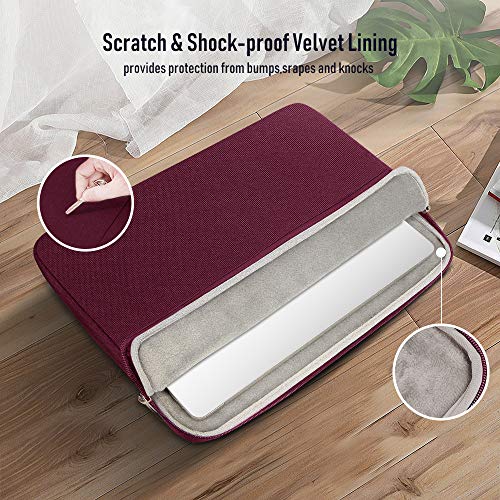 AtailorBird Funda Ordenador Portatil 15,6 Pulgadas,Bolsa pc Portátil Impermeable Anti-rasguños Antigolpes,Funda 15,6" Acolchada per Laptop/Notebook/MacBook/Chromebook -Bordeaux