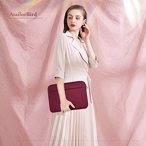 AtailorBird Funda Ordenador Portatil 15,6 Pulgadas,Bolsa pc Portátil Impermeable Anti-rasguños Antigolpes,Funda 15,6" Acolchada per Laptop/Notebook/MacBook/Chromebook -Bordeaux