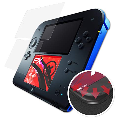atFoliX Anti-Choque Lámina Protectora de Pantalla compatible con Nintendo 2DS Antichoque Película Protectora, antirreflectante y flexible FX Película Protectora (Set de 3)