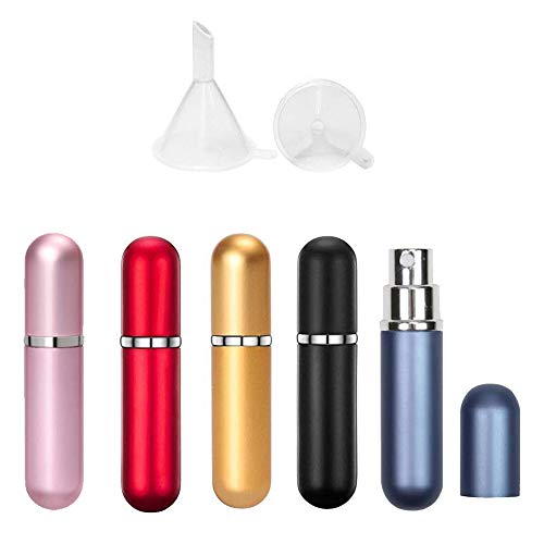 Atomizador Perfume Recargable, Botella de Perfume Recargables, Atomizador del Perfume, Atomizador de Perfume Portátil de Viaje Mini, Atomizador de Botella de Spray de Perfume (5 Piezas)