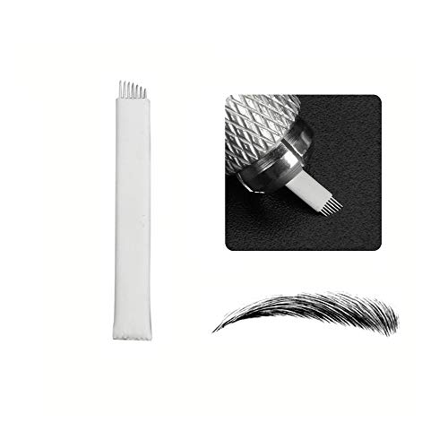 atomus 50 unidades Cejas tatuaje permanente de maquillaje manual tatuaje Cejas Hoja Fase para Cejas Tattoo Cejas de la hoja (7 Pin)