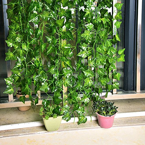 ATPWONZ 12 pcs Ivy Vine Garland Falso Artificial Colgante De La Planta Deja La Decoración Del Partido De La Pared Del Jardín 78 Pulgadas