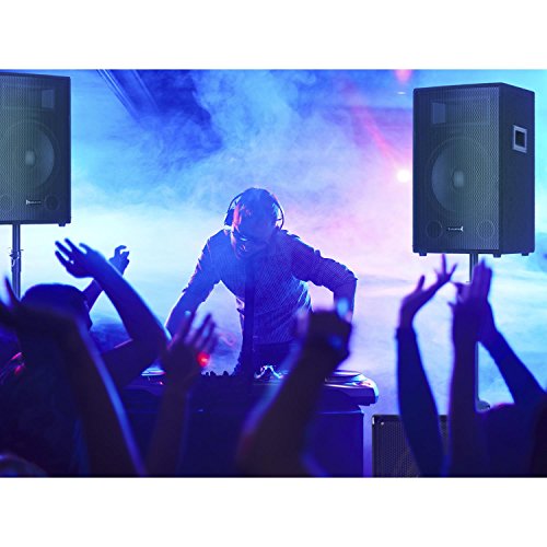 Auna Sub 15A - Subwoofer PA Activo, 600 W de Potencia de Salida, 15" (38 cm), 8 ohmnios, Tecnología Bi-Amping, Efecto Eco, Carcasa MDF con Funda, Conexión de Brida Integrado, Negro