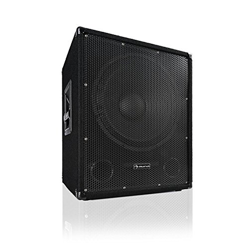 Auna Sub 15A - Subwoofer PA Activo, 600 W de Potencia de Salida, 15" (38 cm), 8 ohmnios, Tecnología Bi-Amping, Efecto Eco, Carcasa MDF con Funda, Conexión de Brida Integrado, Negro