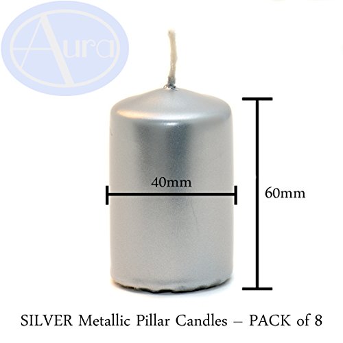 Aura Velas metálicas Plateadas (40 mm x 60 mm)