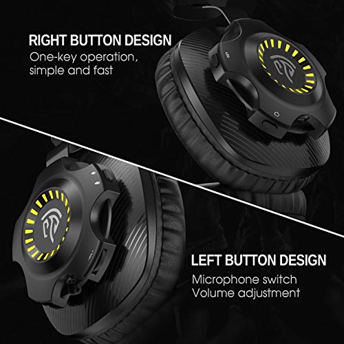 Auriculares Inalámbricos, Auriculares para Juegos Estéreo Inalámbricos REDSTORM V07W 2.4G, con Micrófono y Control de Volumen, Adecuados para PC, MAC, PS4, Iluminación Degradada RGB