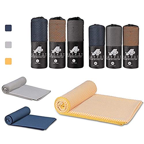 AUTFIT Toalla de Microfibra, Toalla de Deportiva, Toalla de Viaje Secado Rápido, Superabsorbente, Ultracompacta para Gimnasio, Fitness, Natación, Camping, Senderismo y Yoga