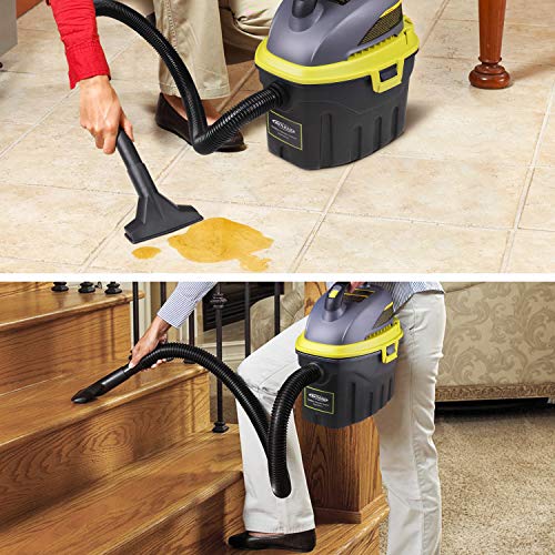 AUTLEAD Aspirador Seco-Húmedo, 1000W 12L Compacto Aspiradora Hogar con 2 boquillas, silenciador, compacta, manejable y con Ahorro de energía, para Uso en el hogar o vehículos -WDH2A