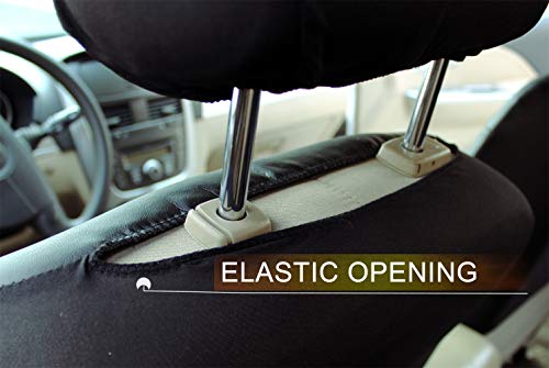 AUTO HIGH Juegos de Fundas para Asientos de Coche Universales, Cubiertas de Asiento de Auto de Cuero Artificial, Protector para Asientos Delanteros y Traseros de Automóviles Negro #1