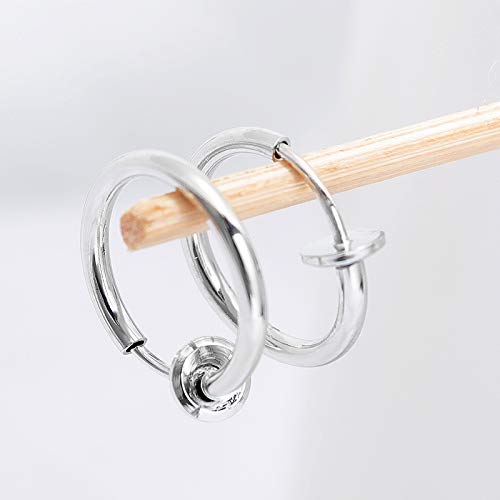 Avalita Pendientes retráctiles sin necesidad de piercing, para hombre y mujer, estilo hip-hop clásico