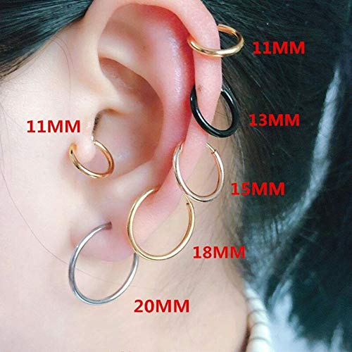 Avalita Pendientes retráctiles sin necesidad de piercing, para hombre y mujer, estilo hip-hop clásico