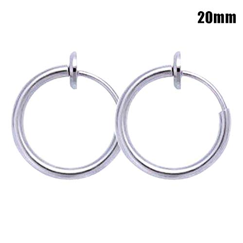 Avalita Pendientes retráctiles sin necesidad de piercing, para hombre y mujer, estilo hip-hop clásico