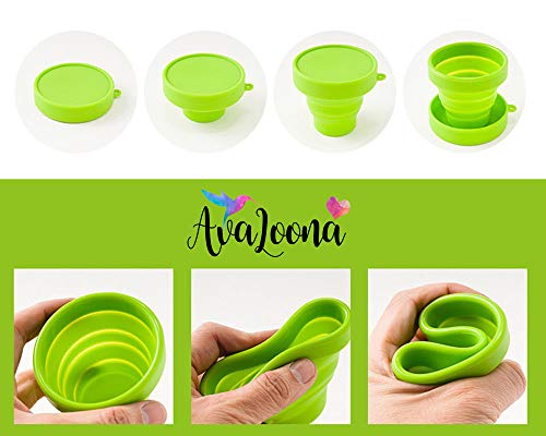 AvaLoona Esterilizador Plegable con Tapa para Copa Menstrual Fabricado en Silicona (Verde)