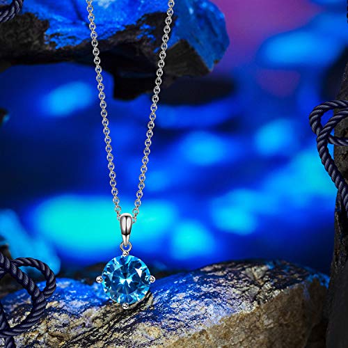 AVATAR Collar para Mujer 925 de Plata esterlina circonita Azul Regalos hipoalergénicos para Mujer niña Esposa Madre Novia Amigos su joyería cumpleaños Aniversario Boda
