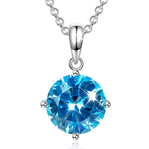 AVATAR Collar para Mujer 925 de Plata esterlina circonita Azul Regalos hipoalergénicos para Mujer niña Esposa Madre Novia Amigos su joyería cumpleaños Aniversario Boda