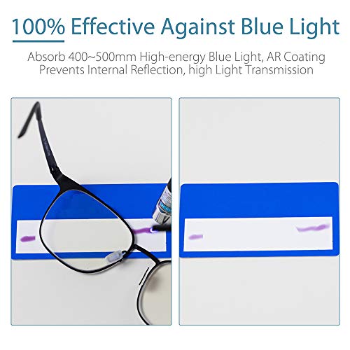 Avoalre Gafas Lectura Transparentes Hombre/Mujer Gafas Anti Luz Azul Gafas para Ordenador Gaming PC Officina Video Juegos Tele DVD Gafas de Sol Unisexo- Negro