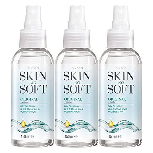 Avon - Aceite corporal en spray Skin So Soft Original con Jojoba (150 ml) – 3 unidades